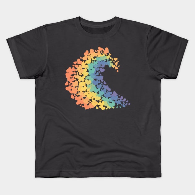 Dramabite The Great Wave of Pride Love Kids T-Shirt by dramabite